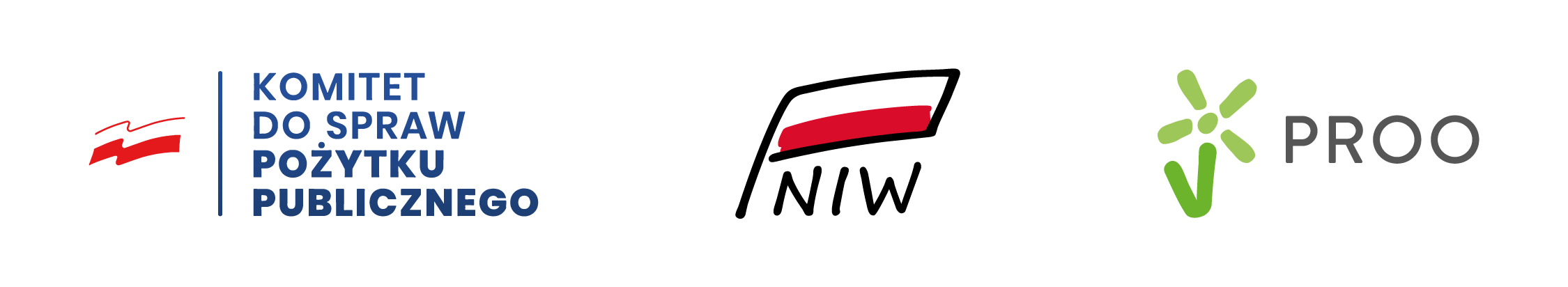 Zestawienie znaków: Komitet ds. Pożytku Publicznego, NIW-CRSO, PROO